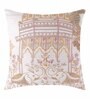 Off White Floral Silk Fabric 16 x 16 Inches Embroidered Cushion Covers (Set of 2)