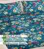 Rama Blue Floral 300 TC Cotton Blend King Size Double Bedsheet with 2 Pillow Covers