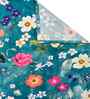 Rama Blue Floral 300 TC Cotton Blend King Size Double Bedsheet with 2 Pillow Covers
