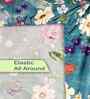 Rama Blue Floral 300 TC Cotton Blend King Size Fitted Double Bedsheet with 2 Pillow Covers