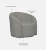 Ramee Boucle Fabric 1 Seater Sofa in  Grey Colour