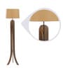 Ramona Beige Fabric Shade Tripod Floor Lamp With Mango wood Base