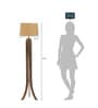 Ramona Beige Fabric Shade Tripod Floor Lamp With Mango wood Base