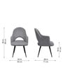 Rams Velvet Arm Chair In Grey Colour