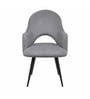 Rams Velvet Arm Chair In Grey Colour
