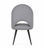 Rams Velvet Arm Chair In Grey Colour