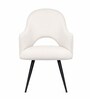 Rams Velvet Arm Chair In Off White Colour