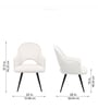 Rams Velvet Arm Chair In Off White Colour
