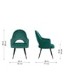 Rams Velvet Arm Chair In Teal Green Colour