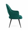 Rams Velvet Arm Chair In Teal Green Colour