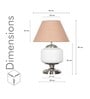 Ramzi Chrome Finish Metal And Frosted White Glass Table Lamp With Beige Cotton Shade