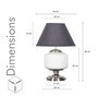 Ramzi Chrome Finish Metal And Frosted White Glass Table Lamp With Black Cotton Shade