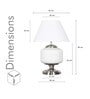 Ramzi Chrome Finish Metal And Frosted White Glass Table Lamp With White Cotton Shade