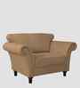 Rana Fabric 1 Seater Sofa in Copper Brown Color