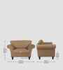 Rana Fabric 1 Seater Sofa in Copper Brown Color