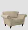 Rana Fabric 1 Seater Sofa in Cotton Beigen Color