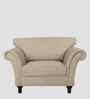 Rana Fabric 1 Seater Sofa in Cotton Beigen Color