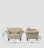Rana Fabric 1 Seater Sofa in Cotton Beigen Color