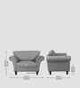 Rana Fabric 1 Seater Sofa in Dim Grey Color