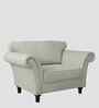Rana Fabric 1 Seater Sofa in Pearl White Color