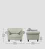 Rana Fabric 1 Seater Sofa in Pearl White Color