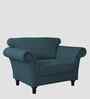 Rana Fabric 1 Seater Sofa in Sea Blue Color