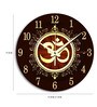 Multicolor Engineered Wood Analog Omkara Wall Clock