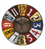 Multicolor Engineered Wood Analog Wall Clock