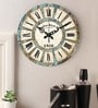 Multicolor Engineered Wood Knock Vintage Wall Clock