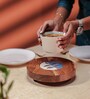 Rangoli Acacia Wood Riser with Ceramic & Metal Feet