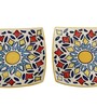 Rangriti Yellow & Red 6.5 Inch (Set of 2) Ceramic Appetizer Platter