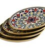 Rangriti 7 Inch Multicolour Ceramic (Set of 4) Quarter Plate