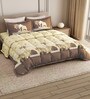 Orange Rangriti King Size Bedding Set with 180TC Bedsheet With Comforter & 2pc Pillow Covers
