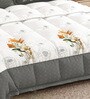 White Rangriti King Size Bedding Set with 180TC Bedsheet With Comforter & 2pc Pillow Covers