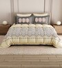 Brown Rangriti King Size Bedding Set with 180TC Bedsheet With Comforter & 2pc Pillow Covers
