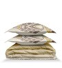 Orange Rangriti King Size Bedding Set with 180TC Bedsheet With Comforter & 2pc Pillow Covers