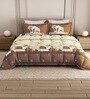 Orange Rangriti King Size Bedding Set with 180TC Bedsheet With Comforter & 2pc Pillow Covers