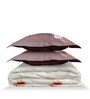 Cream Rangriti King Size Bedding Set with 180TC Bedsheet With Comforter & 2pc Pillow Covers