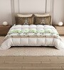 White Rangriti King Size Bedding Set with 180TC Bedsheet With Comforter & 2pc Pillow Covers