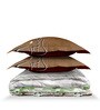 Orange Rangriti King Size Bedding Set with 180TC Bedsheet With Comforter & 2pc Pillow Covers