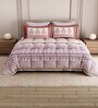 Pink Rangriti King Size Bedding Set with 180TC Bedsheet With Comforter & 2pc Pillow Covers