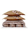 Orange Rangriti King Size Bedding Set with 180TC Bedsheet With Comforter & 2pc Pillow Covers