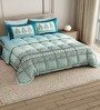 Blue Rangriti King Size Bedding Set with 180TC Bedsheet With Comforter & 2pc Pillow Covers
