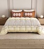 Beige Rangriti King Size Bedding Set with 180TC Bedsheet With Comforter & 2pc Pillow Covers