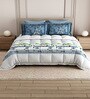 Blue Rangriti King Size Bedding Set with 180TC Bedsheet With Comforter & 2pc Pillow Covers