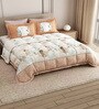 Orange Rangriti King Size Bedding Set with 180TC Bedsheet With Comforter & 2pc Pillow Covers