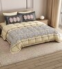 Brown Rangriti King Size Bedding Set with 180TC Bedsheet With Comforter & 2pc Pillow Covers