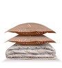Orange Rangriti King Size Bedding Set with 180TC Bedsheet With Comforter & 2pc Pillow Covers