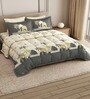Grey Rangriti King Size Bedding Set with 180TC Bedsheet With Comforter & 2pc Pillow Covers
