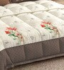 Cream Rangriti King Size Bedding Set with 180TC Bedsheet With Comforter & 2pc Pillow Covers